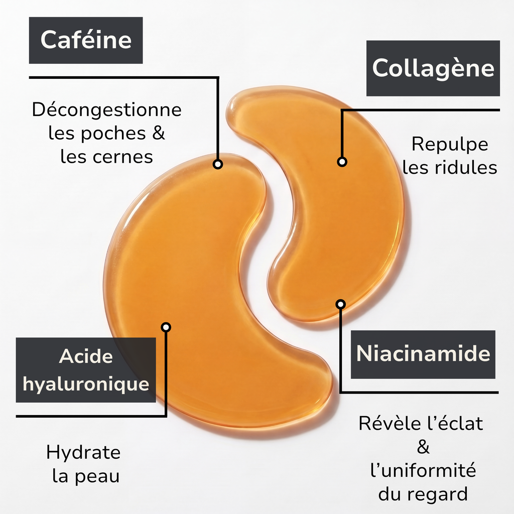 Patchs hydrogel caféine — Regard lissé, illuminé et décongestionné